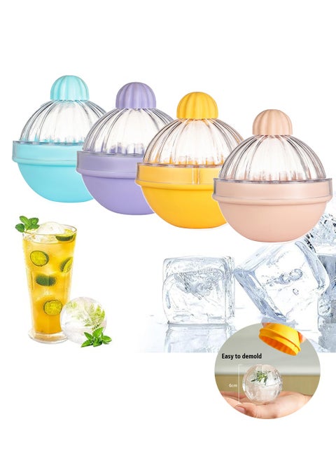 Ice Ball Maker Mold, Set of 4 New Creative Bulb Ice Molds,Candy Color Ice Spheres Ice Ball Maker Mold for ,Easy Release Ice Cube Tray for Freezer