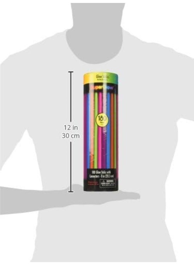 Amscan 310096.9 8" Glow Stick Super Mega Value Pack - Multi Color, Party Accessory, 180 pieces - Image 2