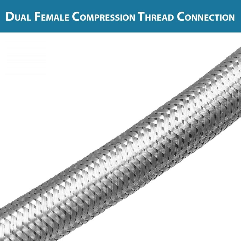 METWIN 18Inch SS-304 Stainless Steel Heavy Duty Connection Pipe For Washbasin/Hot And Cold Water/Geyser Connection Pipe/Basin Mixer Connection Pipe (Pack of 1) - Image 4