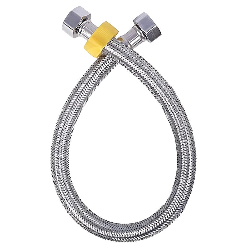 METWIN 18Inch SS-304 Stainless Steel Heavy Duty Connection Pipe For Washbasin/Hot And Cold Water/Geyser Connection Pipe/Basin Mixer Connection Pipe (Pack of 1) - Image 1