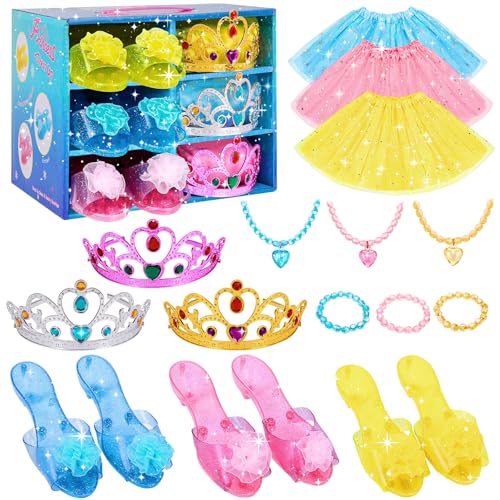Meland Princess Dress Up for Girls - Princess Toy Gift for Toddler Kids Girl Age 3,4,5,6 Year Old for Birthday Christmas Halloween - Image 1
