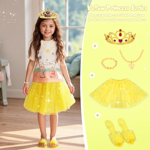 Meland Princess Dress Up for Girls - Princess Toy Gift for Toddler Kids Girl Age 3,4,5,6 Year Old for Birthday Christmas Halloween - Image 4