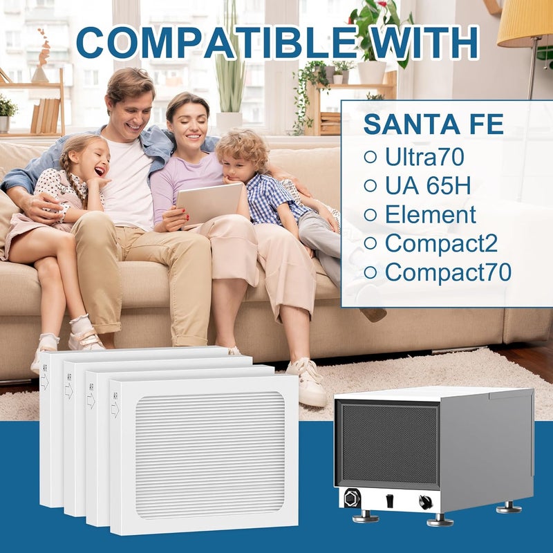 VOVAV 9 x 11 x 1 Air Filter for Santa Fe Compact70 Dehumidifier Ultra70 Element Compact2 UA 65H, 4 Pack - Image 4