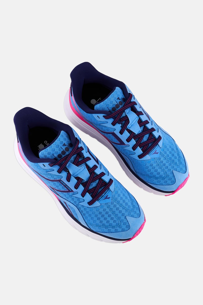 DIADORA Kids Girl Equipe Nucleo Wide Lace Up Shoes, Blue Combo - Image 3