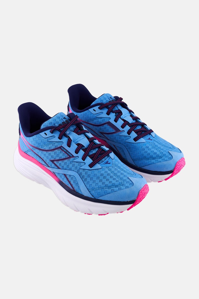 DIADORA Kids Girl Equipe Nucleo Wide Lace Up Shoes, Blue Combo - Image 1