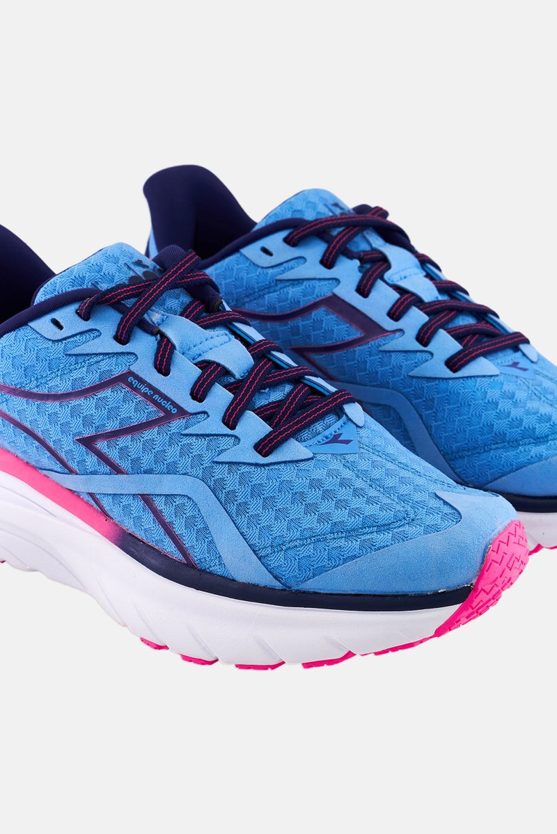 DIADORA Kids Girl Equipe Nucleo Wide Lace Up Shoes, Blue Combo - Image 4