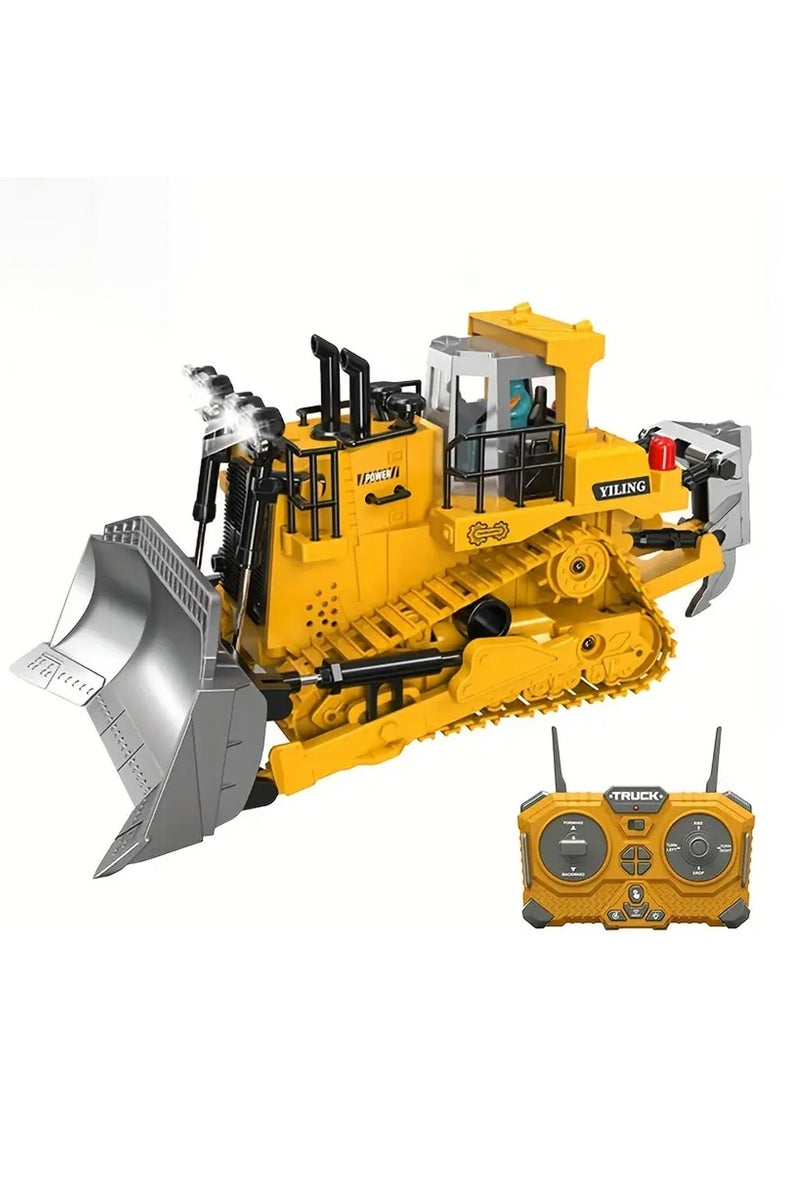 BlueFire 11-Channel Remote Control Bulldozer Toy – 2.4GHz Full Functional RC Construction Dozer with Metal Blade & Ripper, LED Lights & Sound, 1:20 Scale Realistic Tractor for Kids Ages 6-10+ | Durable ABS Plastic & Rubber Tracks | Great Gift for Boys (Indoor/Outdoor Play) - Image 1