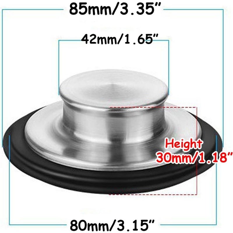 3 35 Inch Kitchen Sink Stopper For Garbage Disposal Black Stainless Steel Plug Fits Standard 3 1 2 Inch Drain Size - Image 3