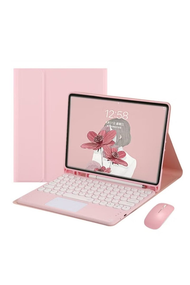 لوحة مفاتيح بلوتوث عربية وإنجليزية مع غطاء حماية للفأرة مناسب على الفور لجهاز Apple iPad الجيل السابع/الجيل الثامن/الجيل التاسع مقاس 10.2 بوصة/Air3/Pro مقاس 10.5 بوصة