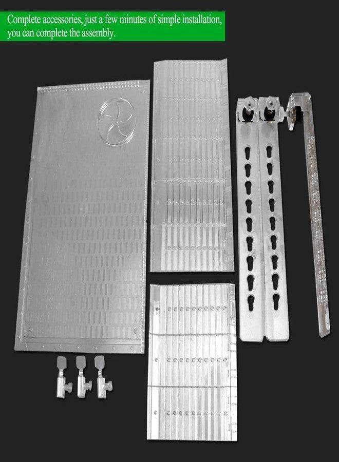 PENCK Hanging Turtle Basking Platform Acrylic Aquatic Reptile Ramp Dock Fence Type Tortoise Climbing Ladder Turtle Tank Accessories for Aquatic Reptile Feeding Resting (Medium), Transparent - Image 4