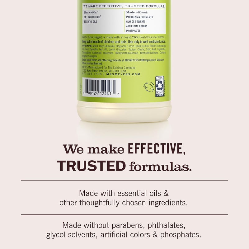 Mrs. Meyer's CLEAN DAY All-Purpose Cleaner Spray, Cruelty Free Formula, Lemon Verbena, 16 fl. oz - Pack of 3 - Image 4