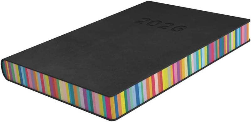 Collins - Edge Rainbow - 2026 12 Month Calendar Year Planner, Day-To-Page with 1/2 Hourly Appointments Diary, A5 Soft Cover - Charcoal (ED151.U96-26) - Image 3