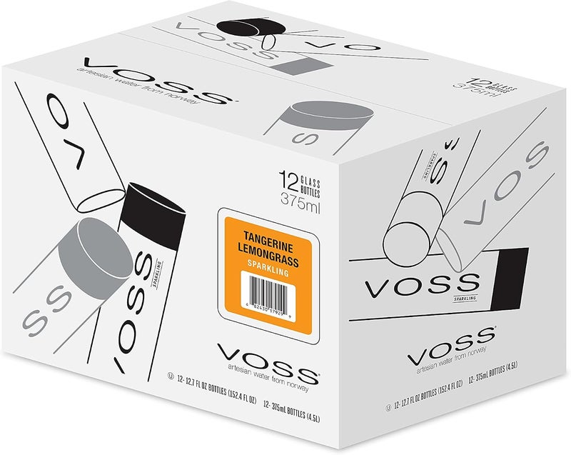 VOSS Tangerine & Lemon Sparkling Water - 375ml Glass Bottle - Image 2