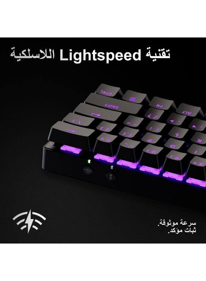 Logitech G PRO X 60 LIGHTSPEED Wireless Gaming Keyboard, Ultra Compact TKL 60% Mechanical Keyboard for Windows PC, LIGHTSYNC RGB, Dual-Shot PBT Keycaps, GX Optical Tactile Switches - Black - Image 3