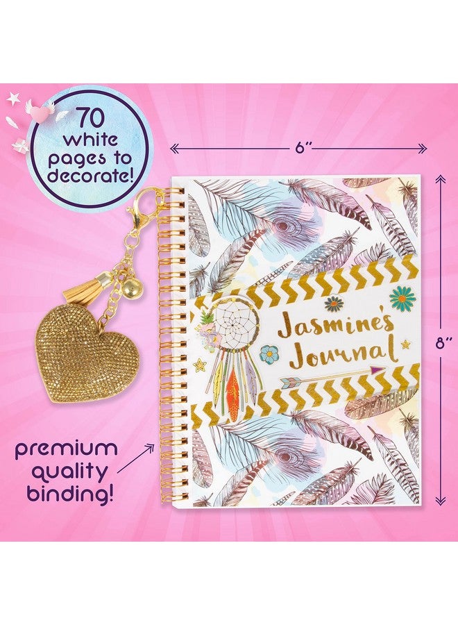 Creative Kids Good Vibes Journal DIY Set by Craft Vibes Only - Personalized Diary - Custom Journals for Girls - Creative Writing Scrapbook Kit - Customize Your Notebook - Pen Included! - Ages 8 & Up - Image 5