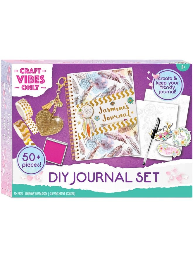 Creative Kids Good Vibes Journal DIY Set by Craft Vibes Only - Personalized Diary - Custom Journals for Girls - Creative Writing Scrapbook Kit - Customize Your Notebook - Pen Included! - Ages 8 & Up - Image 2