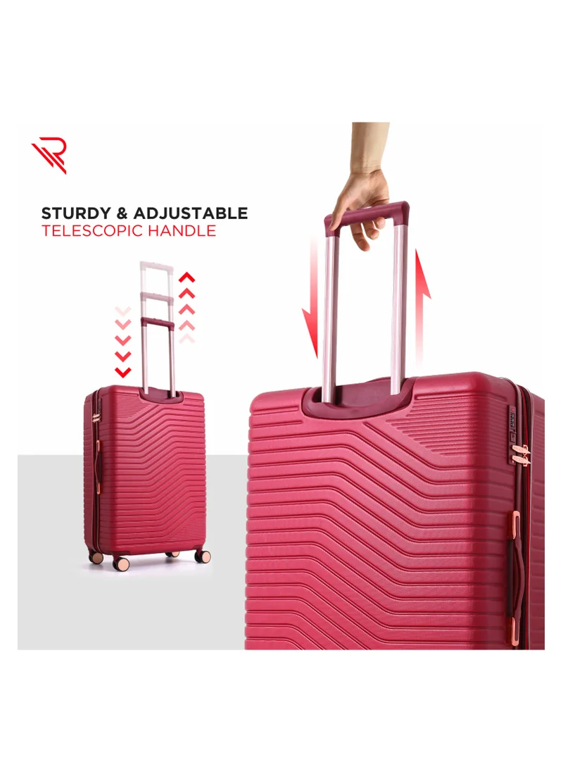 Reflection REFLECTION Saphir Premium Quality ABS Suitcase Lightweight Hardshell Metalic Corner Vertical Series Travel Luggage Trolley with 4 Spinner Wheels and TSA Lock 20 Inch 51 CM Wine Red