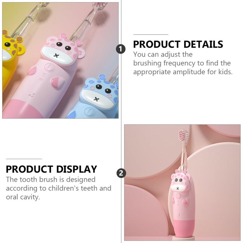 GLEAVI Sonic Electric Toothbrush Set 4 Pack Pink Deer USB Rechargeable Oral Care - Image 5