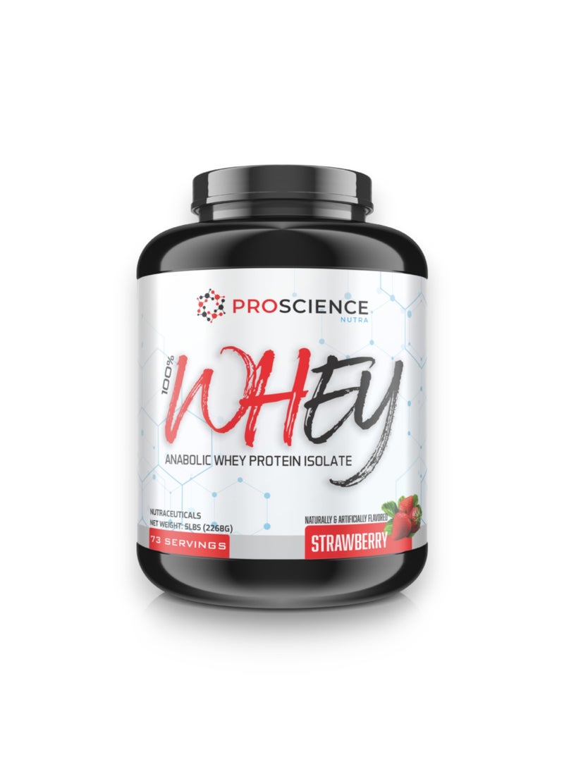 Proscience Nutra 100% بروتين مصل اللبن، بروتين مصل اللبن الأنابولي، نكهة الفراولة، 5 رطل - Image 1