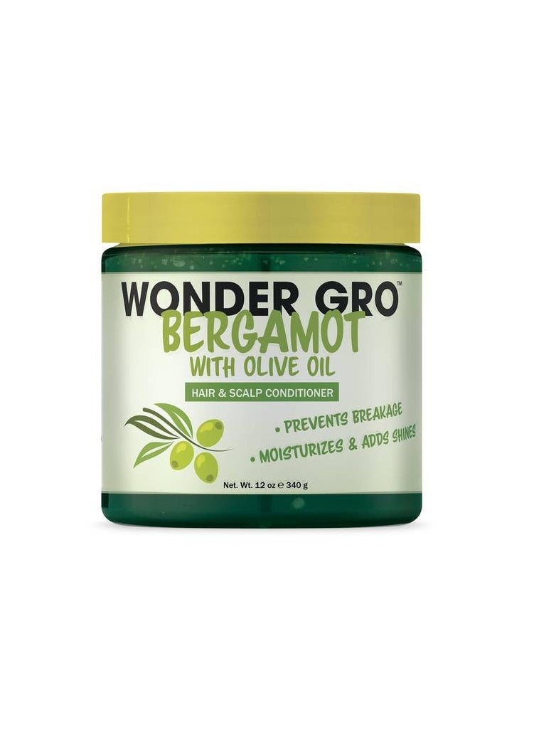WONDER GRO - Wonder Gro Bergamot With Olive Oil Hair and Scalp Conditioner 340gm - Image 1