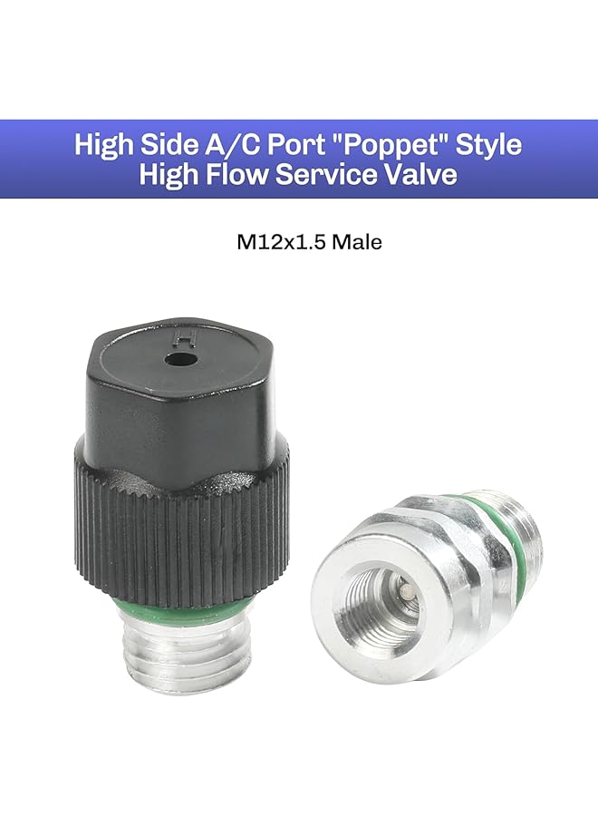 Excefore Air Conditioning Valve Core Kit, Cap & Valve Ac R12 R134A With Teflon Seal, Refrigeration A/C Service Valve, Car & Hvac Ac System Charging Port Seal Caps Kit - Image 3