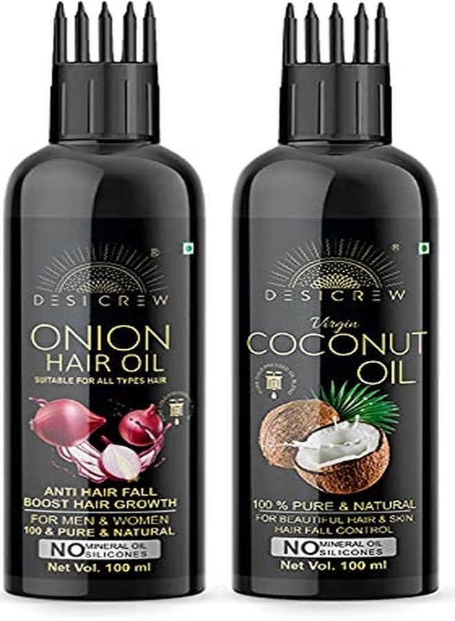 Desicrew Pure Jasmine (Flower) & Virgin Coconut Cold Pressed oil with Applicator For Skin, Body & Hair Care in combo pack of 2 (100ml + 100Ml) - Image 1
