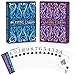 Wkchxd Playing Cards Plastic Playing Cards Waterproof Deck of Cards 2 Pack Large Print Playing Card for Seniors Adults Premium Poker Cards Set for Beach Pool Party Trip Camping Games Navy Blue Purple - Image 2