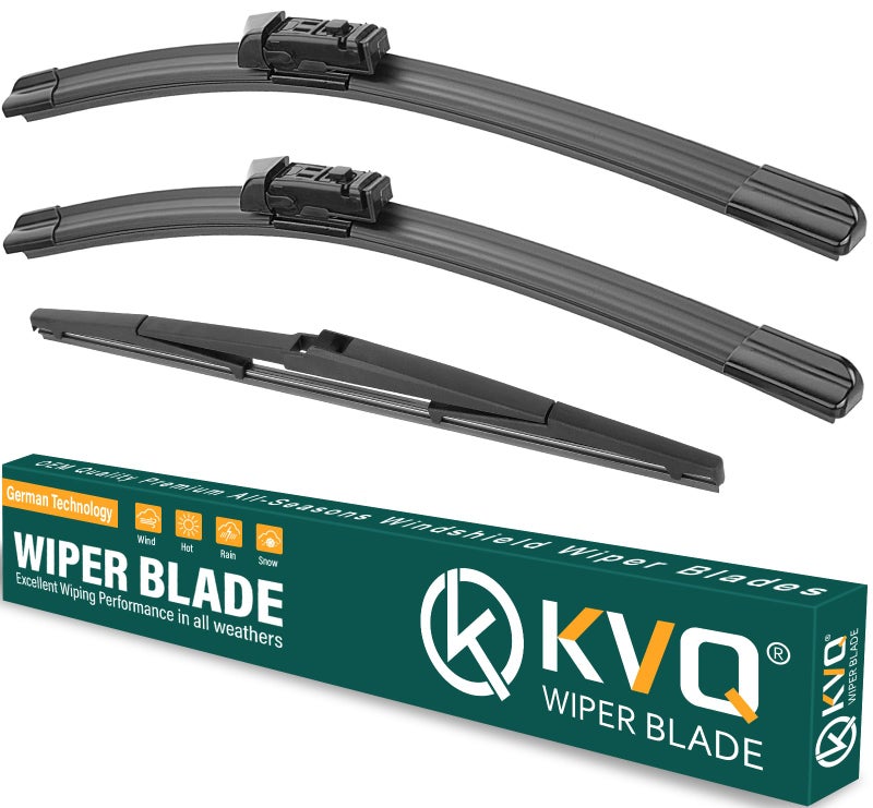 KVQ Windshield Wiper Blades Replacement for Mazda CX5 CX9 2017 2018 2019 2020 2021 2022 2023 Original Factory Quality Front Rear Wiper Blade Set - 24" 18" 14" (Set of 3) - Image 1