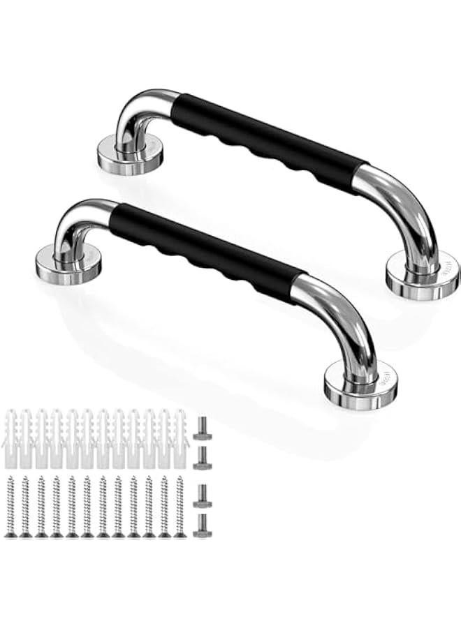 RYNX 2  12 Inch Shower Grab BarStainless Steel Bathroom Grab BarAnti Slip Shower Handles for Elderly Safety Shower Grab Bar Stainless Steel Handicap Grab Bars for Bathroom - Image 1