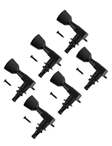 Holmer Sealed String Tuning Pegs Tuning Machines Grover Machine Heads Tuners Tuning Keys Vintage Keystone Style 6 In Line for Right Handed Electric Guitar or Acoustic Guitar Black.,TP 03-BK-6R - Image 2