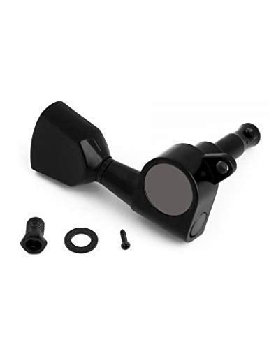 Holmer Sealed String Tuning Pegs Tuning Machines Grover Machine Heads Tuners Tuning Keys Vintage Keystone Style 6 In Line for Right Handed Electric Guitar or Acoustic Guitar Black.,TP 03-BK-6R - Image 3