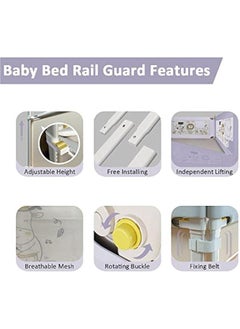 Gonice Bed Rail for Toddlers, Extra Long Bed Guard Fence Baby Bedrail Guard Adjustable Swing Down Bed Rail, Full Size Collapsible Safety Bed Barrier for Adults Kids Twin King Queen Size Mattress 1.8M 1 Pac  - Image 2