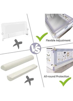 Gonice Bed Rail for Toddlers, Extra Long Bed Guard Fence Baby Bedrail Guard Adjustable Swing Down Bed Rail, Full Size Collapsible Safety Bed Barrier for Adults Kids Twin King Queen Size Mattress 1.8M 1 Pac  - Image 3