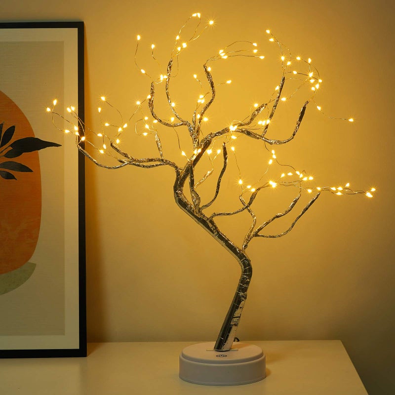 20 Bonsai Fairy Spirit Tree Light with 108 LED DIY Artificial Tree Lamp BatteryUSB Operated Aesthetic Lamps for Living Room Bedroom Christmas Party Home Gifts Room Decor Warm White