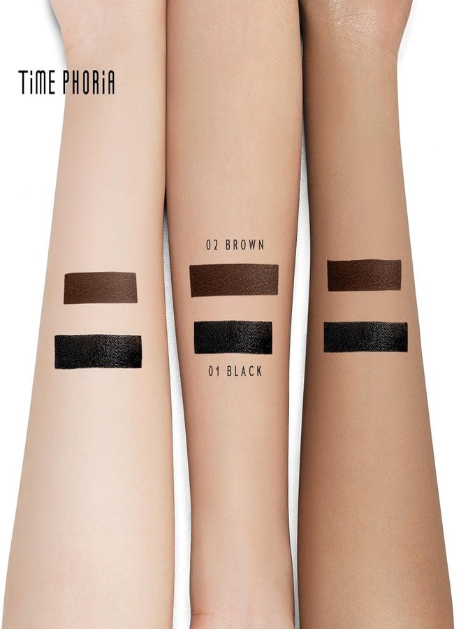 TIMEPHORIA Superstay Eyeliner-Waterproof Liquid Eye Liner Pencil, Stay All Day Makeup, Long Lasting Satin Finish, Smudge-Proof & Transfer-Resistant, Sweatproof, Built in Sharpener (02 Brown) - Image 2