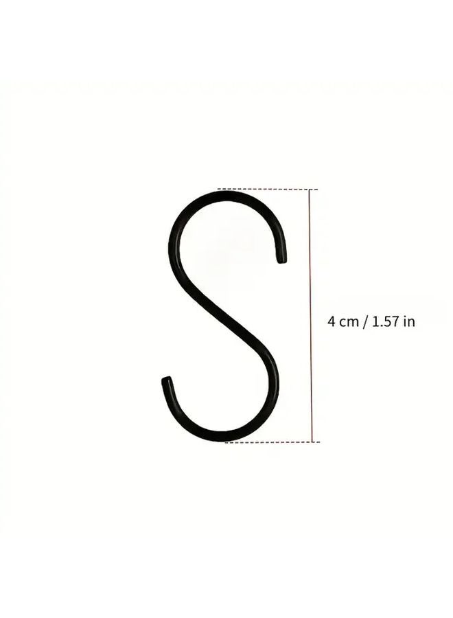16pcs Black S Shaped Hooks Non Slip Heavy Duty Space Saving For Kitchen Wardrobe - Image 4