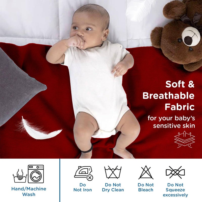 mee mee Mee Mee Instadry Anti-Piling Fleece Extra Absorbent, Cotton Bed Protector Mattress, Reusable Waterproof Quick Dry Cot Sheet for Toddler Infant, Made Form Skin Friendly, 0 to 9 Month, 50x70cm (Marron) - Image 2