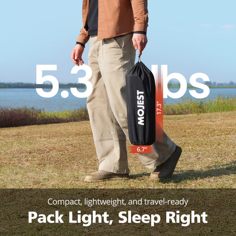 Mojest Ultralight Camping Cot for Adults - Portable Folding Camping Bed, Supports 350 lbs - Lightweight for Travel, Camping, Hiking, Backpacking, Mountaineering, Black - Image 3