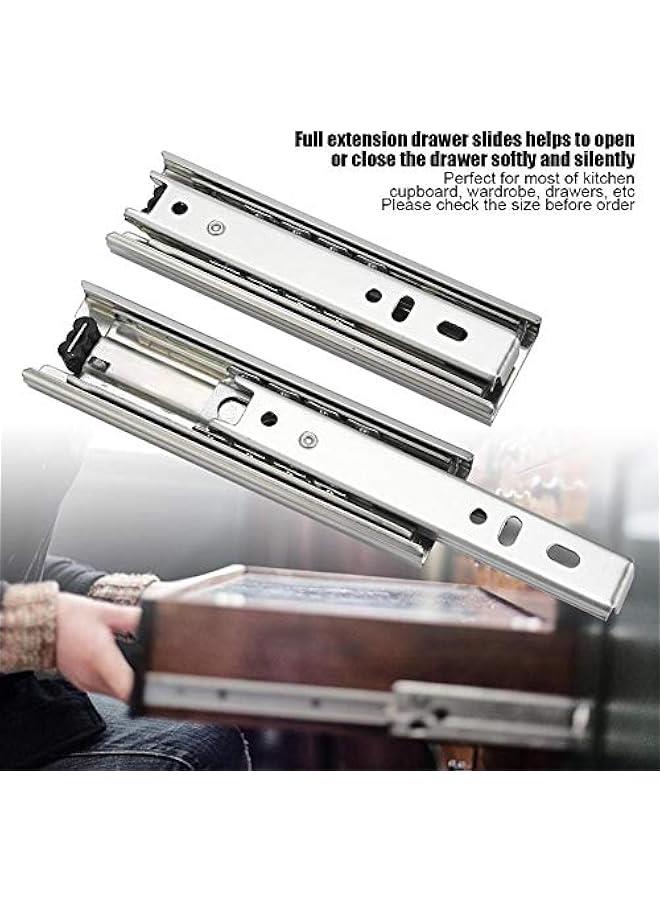 2pcs 5in Metal Drawer Slides 3 Section Ball Bearing Telescopic Drawer Slides Side Mount Full Extension Cabinets Closets Runners Slider Rail - Image 3