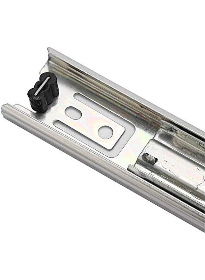 2pcs 5in Metal Drawer Slides 3 Section Ball Bearing Telescopic Drawer Slides Side Mount Full Extension Cabinets Closets Runners Slider Rail - Image 5