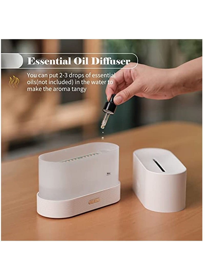 NIBEMINENT Simulation Flame Mist Humidifier USB Aromatic Diffuser 180ML for Home Office Bedroom Baby Room White - Image 3