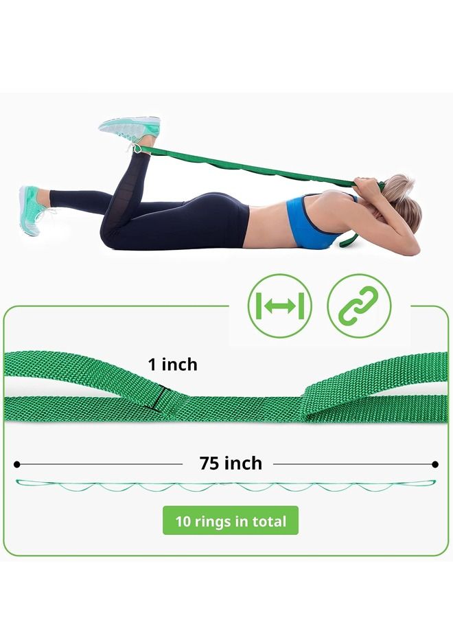 Fanski Stretching Strap Yoga Strap For Physical Therapy,10 Loops Yoga Straps For Stretching, Exercise, Stretch Band For Women & Men - Image 5