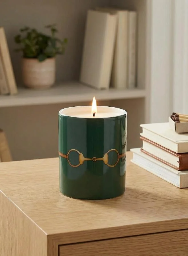 Silsal Fares Oud Wood Candle Olive Green - 150g