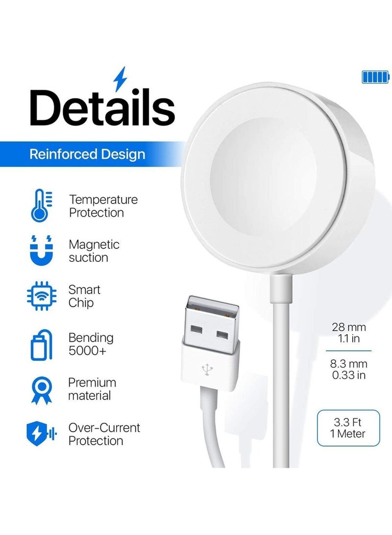 ELTRAZONE Wireless Charger Compatible for Apple Watch Series 6, 5, 4, 3, 2, 1 – Magnetic Charging Cable – Fast Charging Portable Charger – Long Cord - Image 2