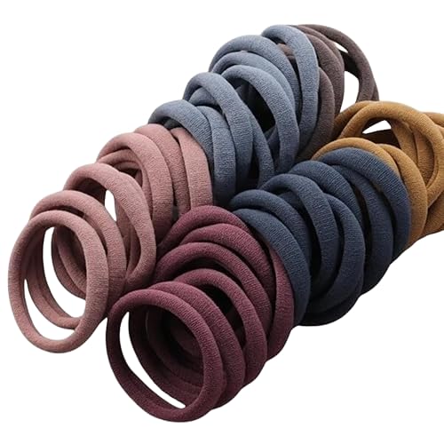 Generic Elastic Ponytail Holders Hair Ties Dark English 15 Pcs  - Image 1