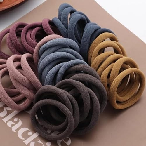 Generic Elastic Ponytail Holders Hair Ties Dark English 15 Pcs  - Image 2