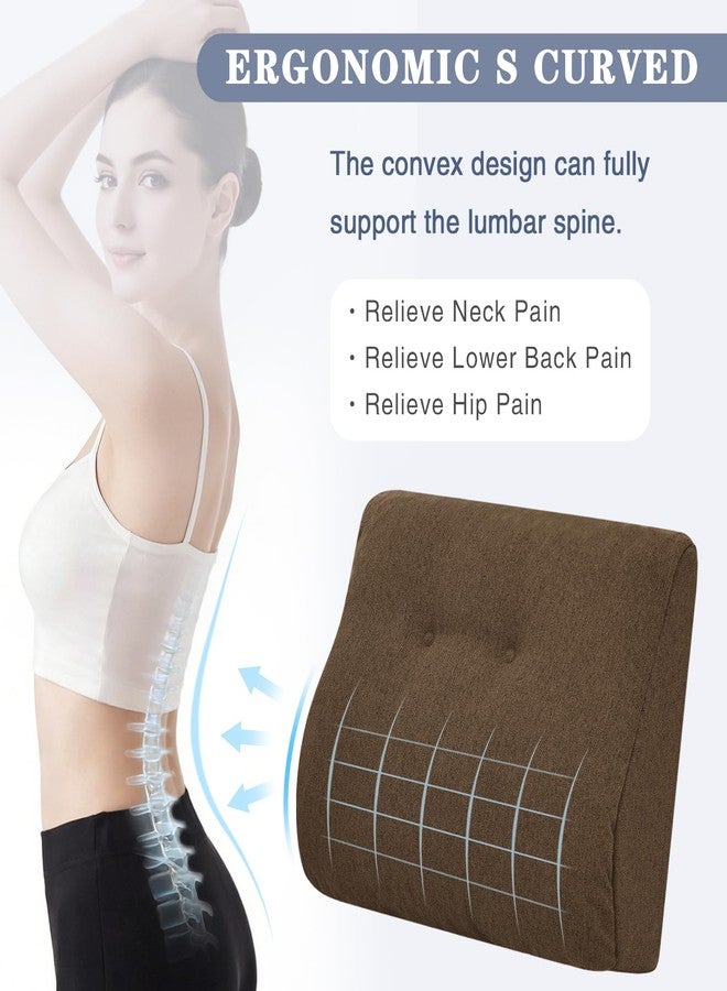 baibu Lumbar Support Pillow for Couch, Dual-Layer Patent Design Back Support Pillow with Memory Foam Ergonomic Orthopedic Recliner Lumbar Cushions for Elderly Lower Back Pain Relief, Brown, 1PC - Image 5