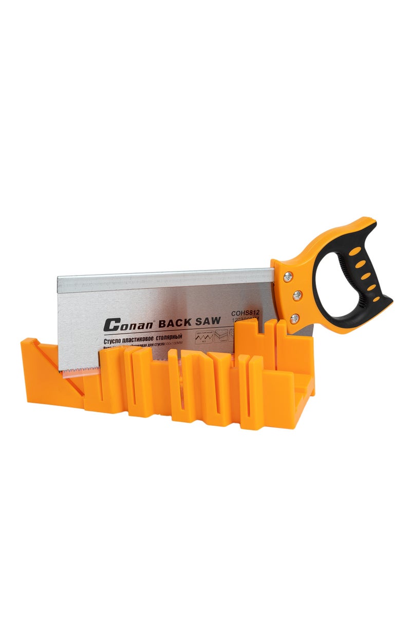 Conan 12-Inch Back Saw with Plastic Mitre Box – Precision Woodworking Tool Set for Accurate 45/90° Angle Cuts – SK5 Steel Blade with Non-slip Ergonomic Handle – Ideal for Wood & Plastic Cutting - Image 1