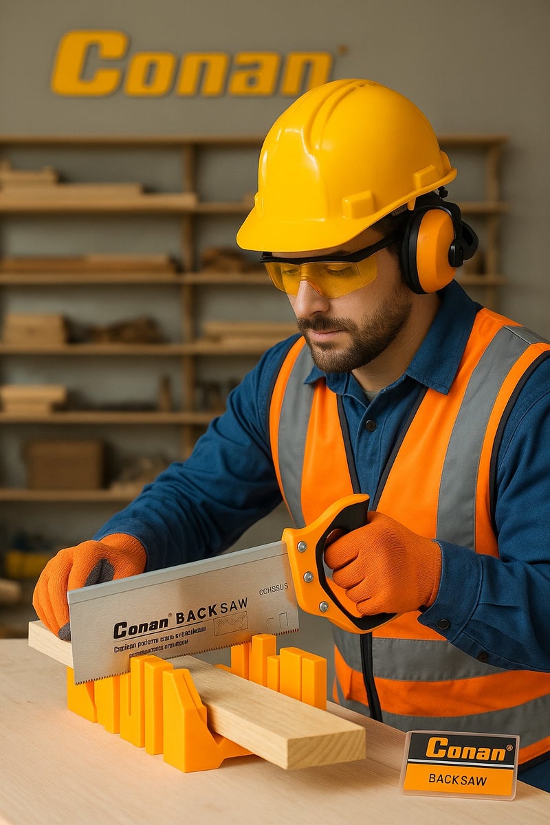 Conan 12-Inch Back Saw with Plastic Mitre Box – Precision Woodworking Tool Set for Accurate 45/90° Angle Cuts – SK5 Steel Blade with Non-slip Ergonomic Handle – Ideal for Wood & Plastic Cutting - Image 3