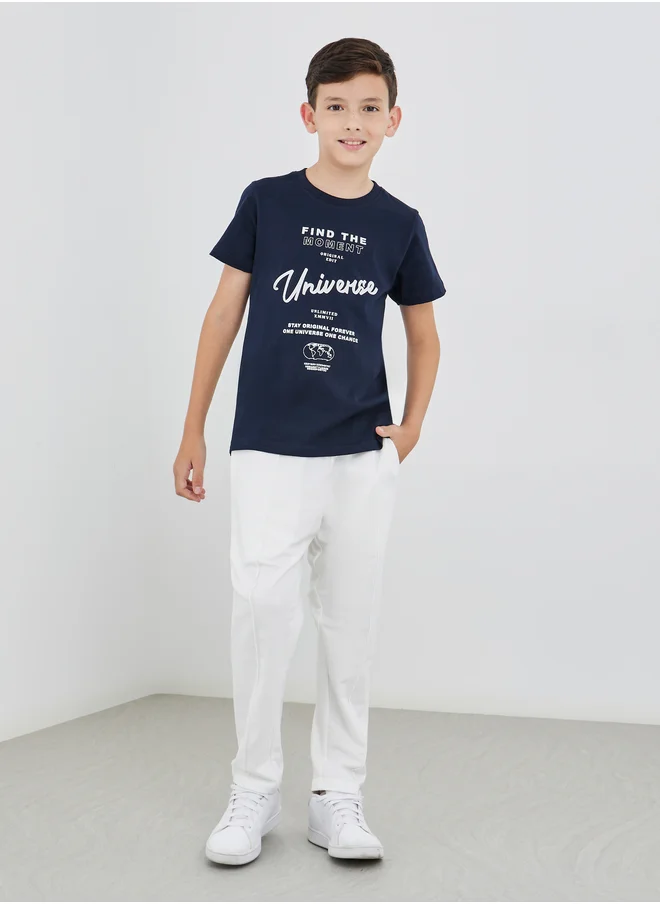 Styli Styli Slogan Print Round Neck T-Shirt